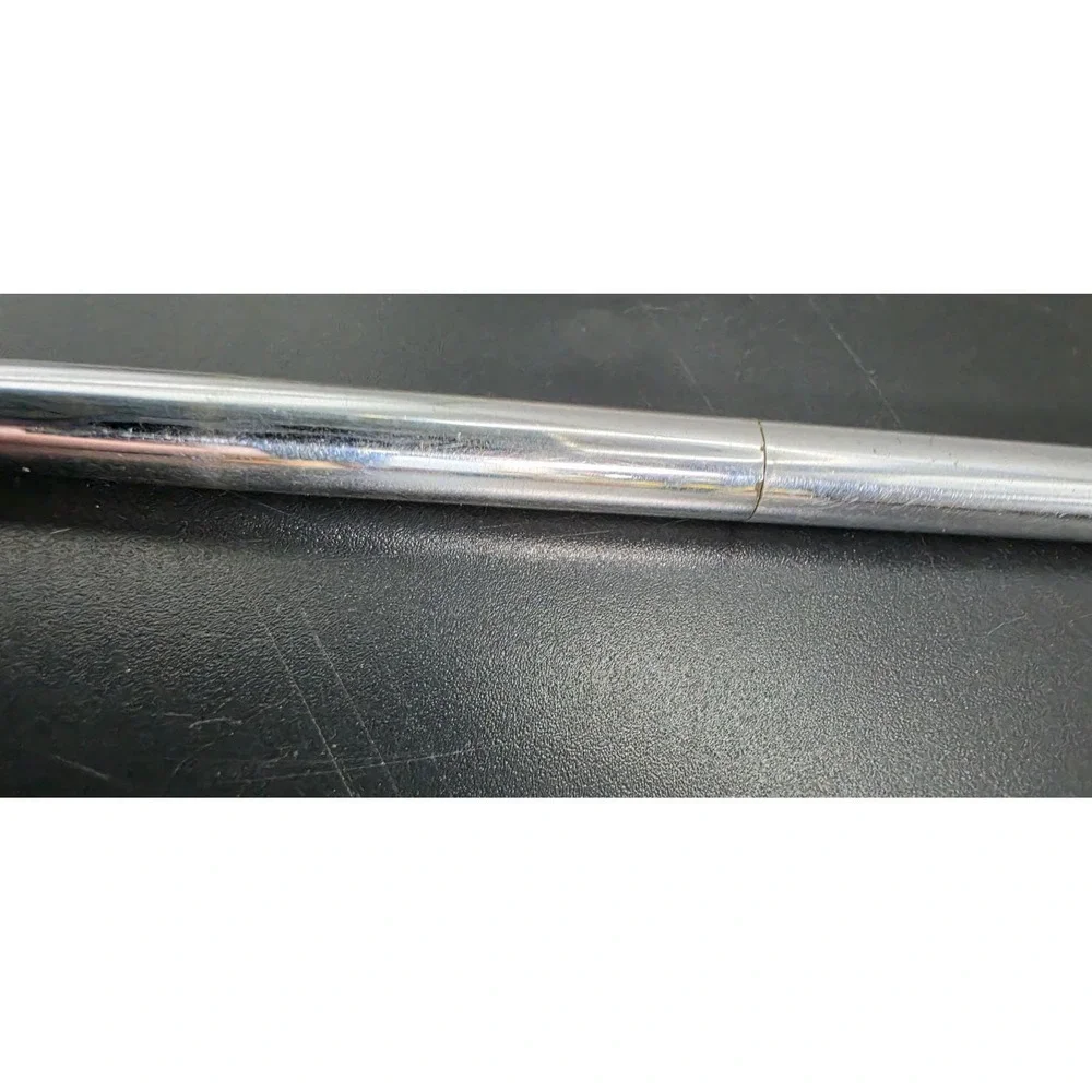 Vintage Slim Chrome Metal Twist Ballpoint Pen Silver Tone Minimalist Executive